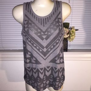 Express Women’s Black & Gray Aztec Tank
